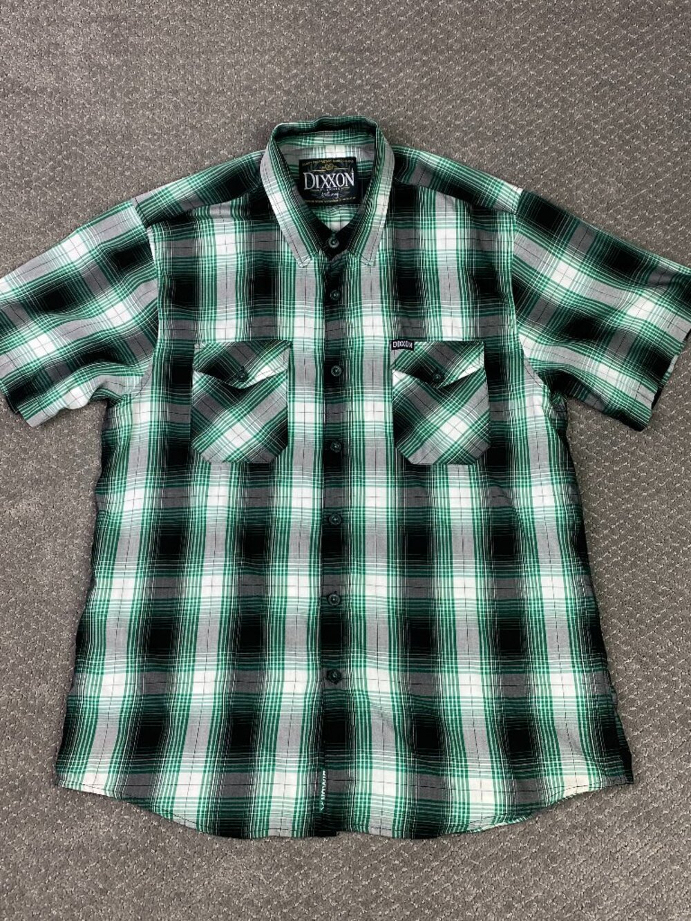 Dixxon Flannel Co The Killarney Shirt Mens Large Green Plaid Short Sleeve Bamboo